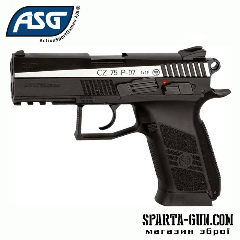  Пістолет пневматичний ASG CZ 75 P-07 Duty Nickel Blowback BB кал. 4.5 мм