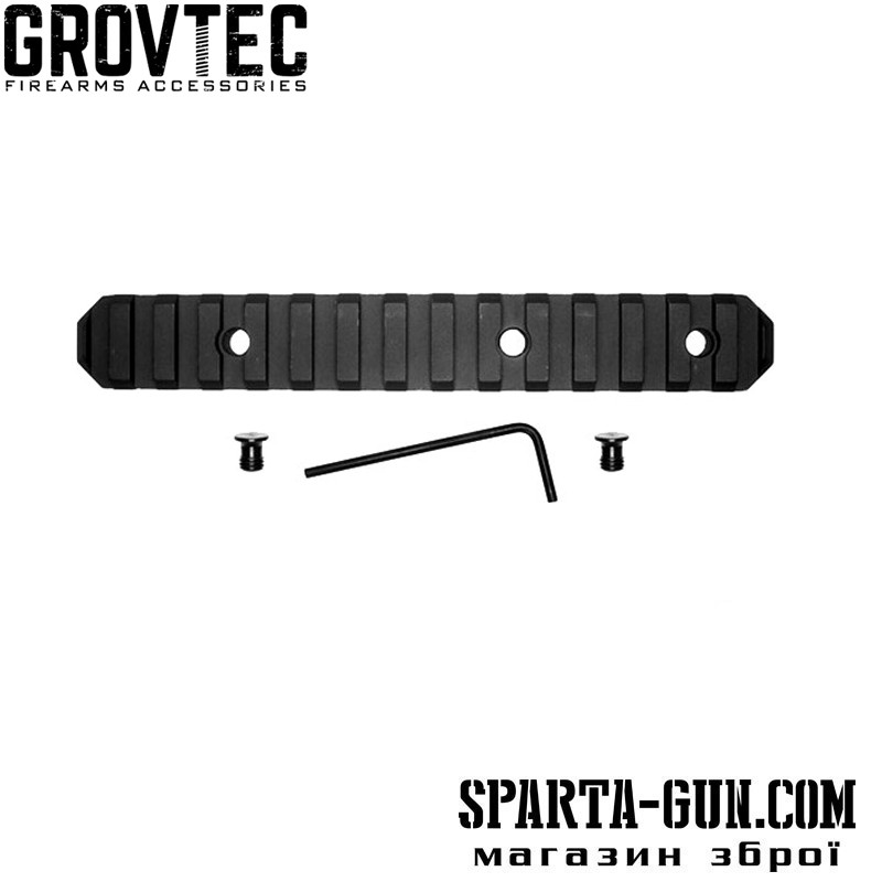Планка GrovTec на базу кріплення KEYMOD профіль Picatinny / Weaver 15 слотів
