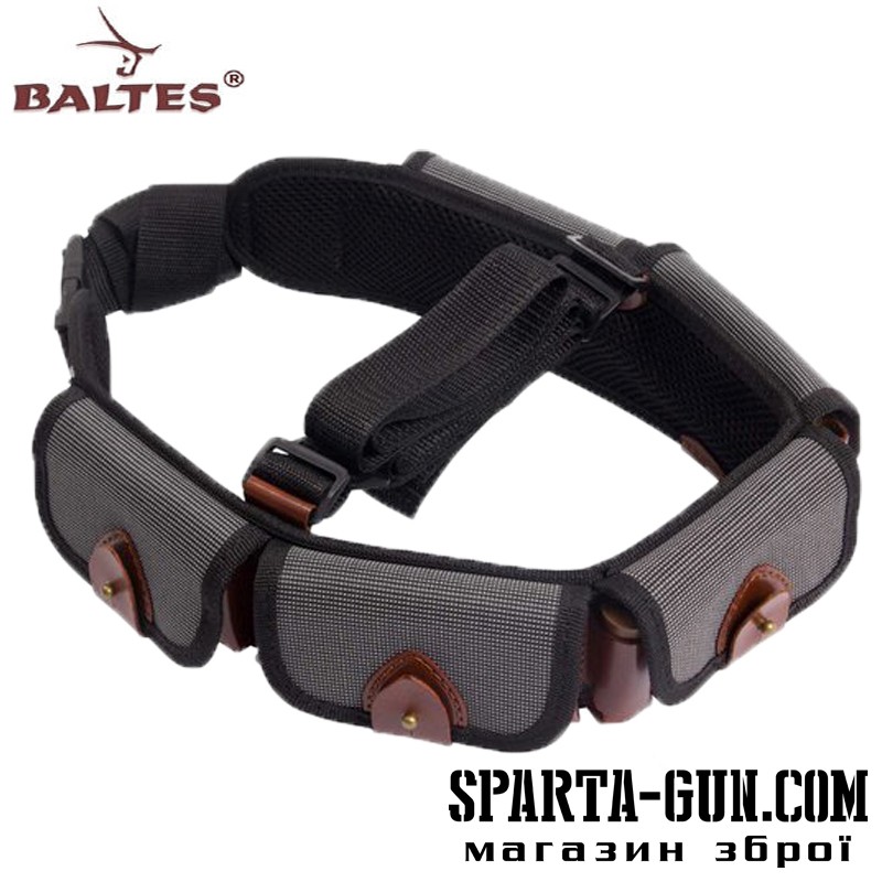 Патронташ синтетичний c кордовими клапанами, на 25 патронів, 12 калібру та розвантажувальної шлеей