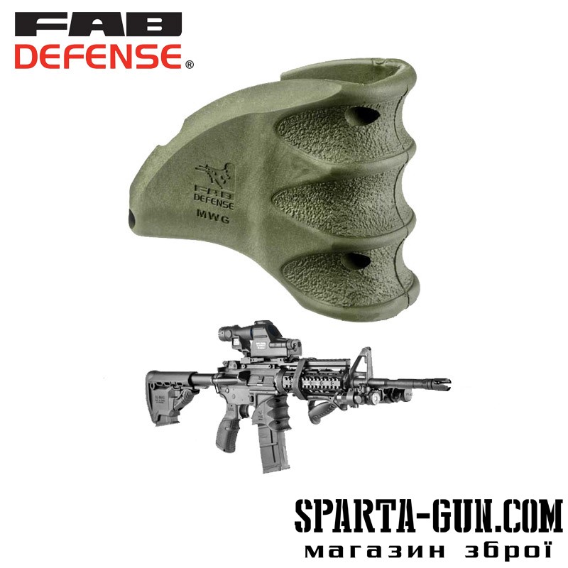 Накладка FAB Defense MWG на шахту магазину AR15 / M16. Колір - оливковий