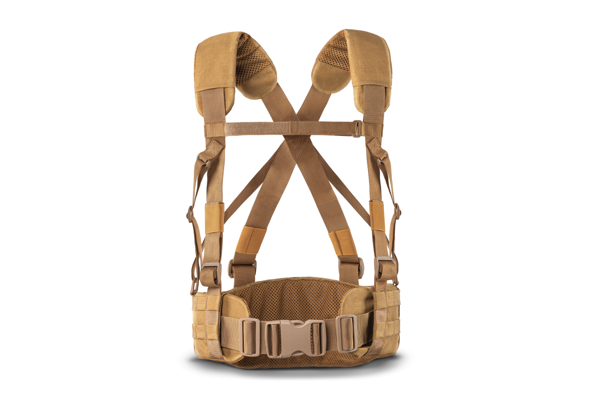 Ремінно плечова система U-WIN PRO посилена з стандартними лямками / розвантажувальна система РПС під балістичний пакет розмір 3 Cordura® 500 Coyote