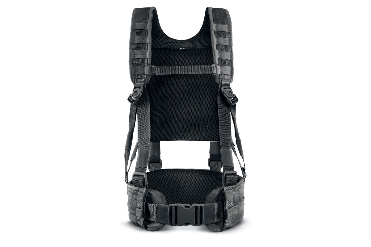 Ремінно плечова система U-WIN PRO посилена з багатофункційними лямками / розвантажувальна система РПС під балістичний пакет розмір 3 Cordura® 500 Black