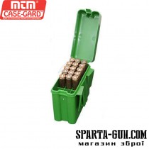 Коробка MTM RM-20 на 20 патронів кал. 22-250 Rem; 243 Win; 6 mm BR Norma; 6,5x55; 30-30 Win; 7,62x39 і 308 Win. Колір зелений