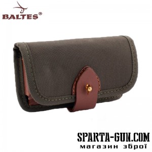 Патронташ-підсумок зі шкіряними кишенями під 6 шт. патронів 12, 16 калібру