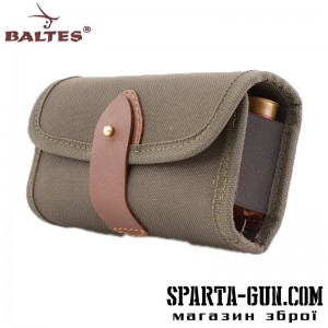 Патронташ-підсумок зі шкіряними кишенями під 12 шт. патронів 12, 16 калібру