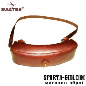 Патронташ-сумка на 24 патрона 12 калібру з клапаном (шкіра яловича) з регульованою шлеей на плече