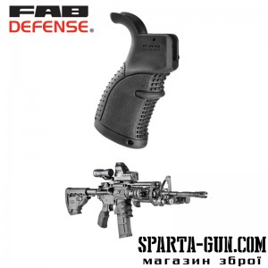 Рукоятка пістолетна FAB Defense AGR-43 прогумована для M4 / M16 / AR15. Колір чорний