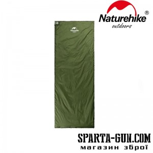 Спальник надлегкий Naturehike LW180 NH21MSD04 правий (15°C), p-p XL, темно-зелений